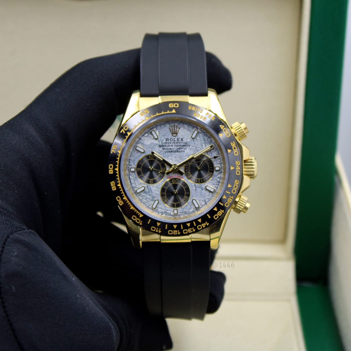 Rolex | Cosmograph Daytona 18K Yellow Gold Watch – Ice Blue Dial / Black Subdials – Product Image 1