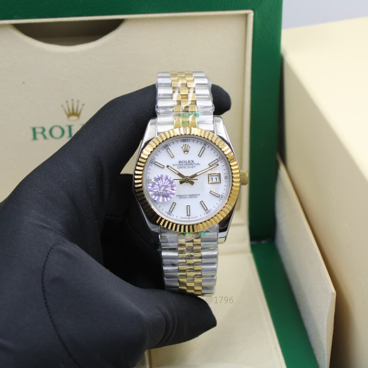 Rolex | Datejust 36 Rolesor Diamond Dial Watch – Yellow / Black – Product Image 1