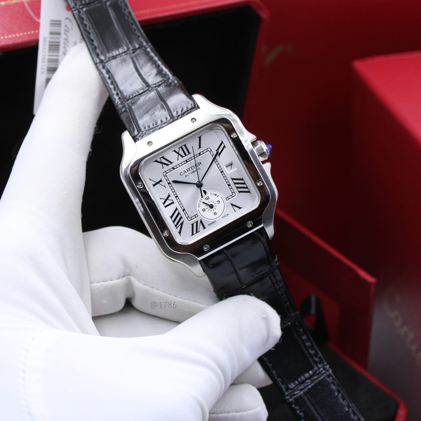 Cartier | Santos de Cartier Large Model Watch – Blue – Product Image 1