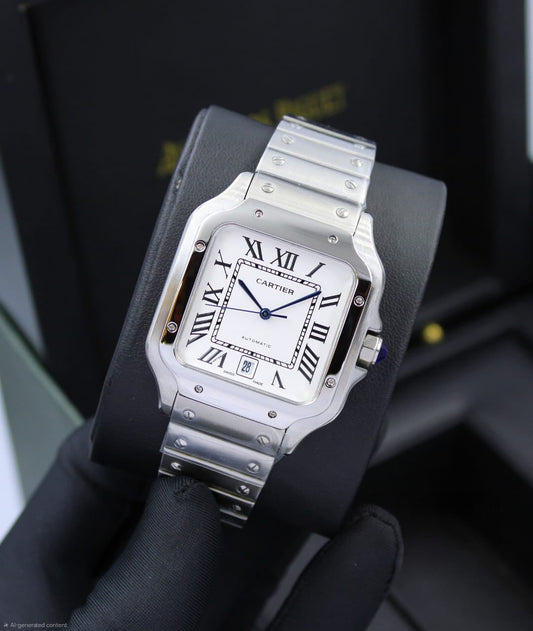Cartier | Santos de Cartier Skeleton Steel Bridges Watch – Black – Product Image 1