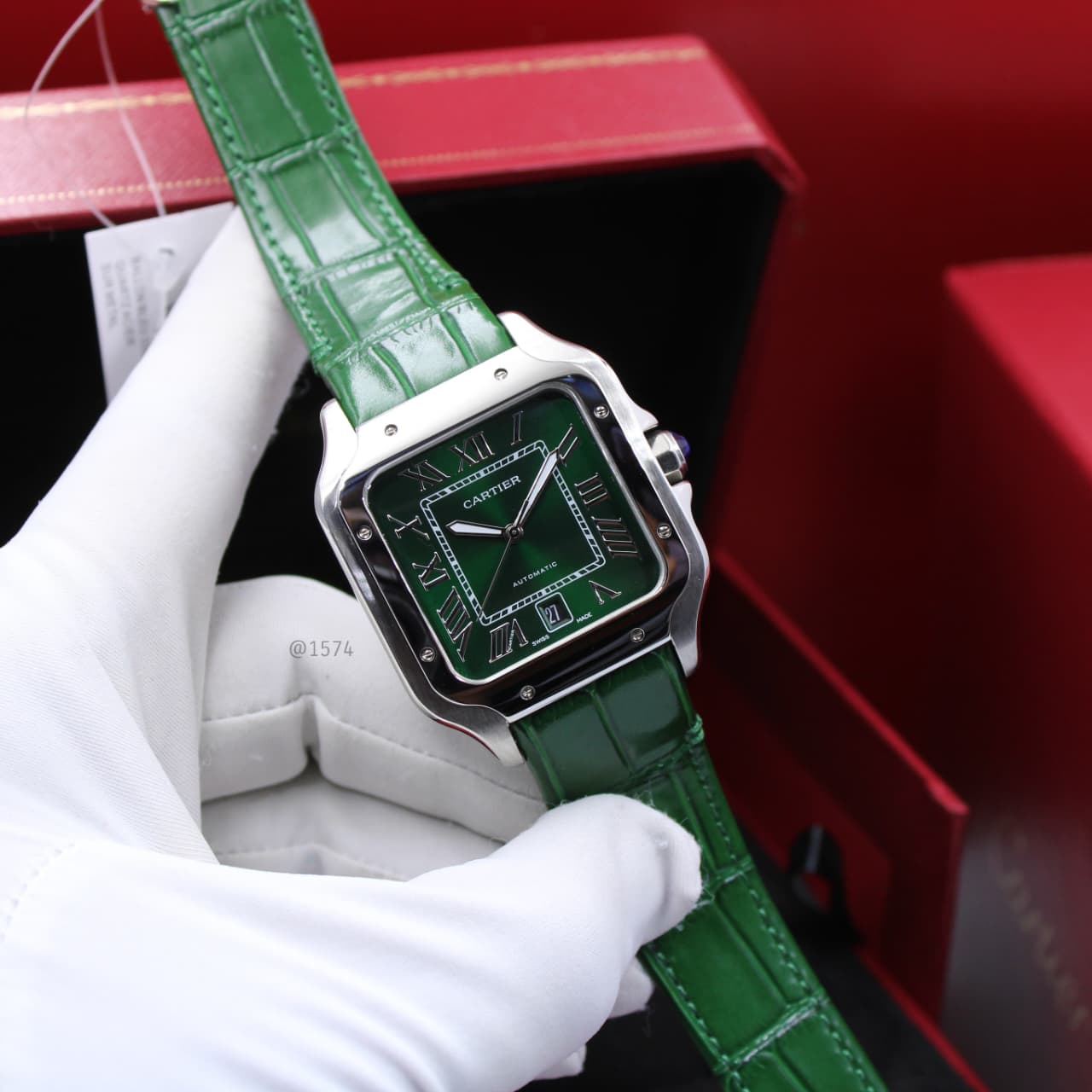 Cartier | Santos de Cartier Large Model Watch – Black – Product Image 1