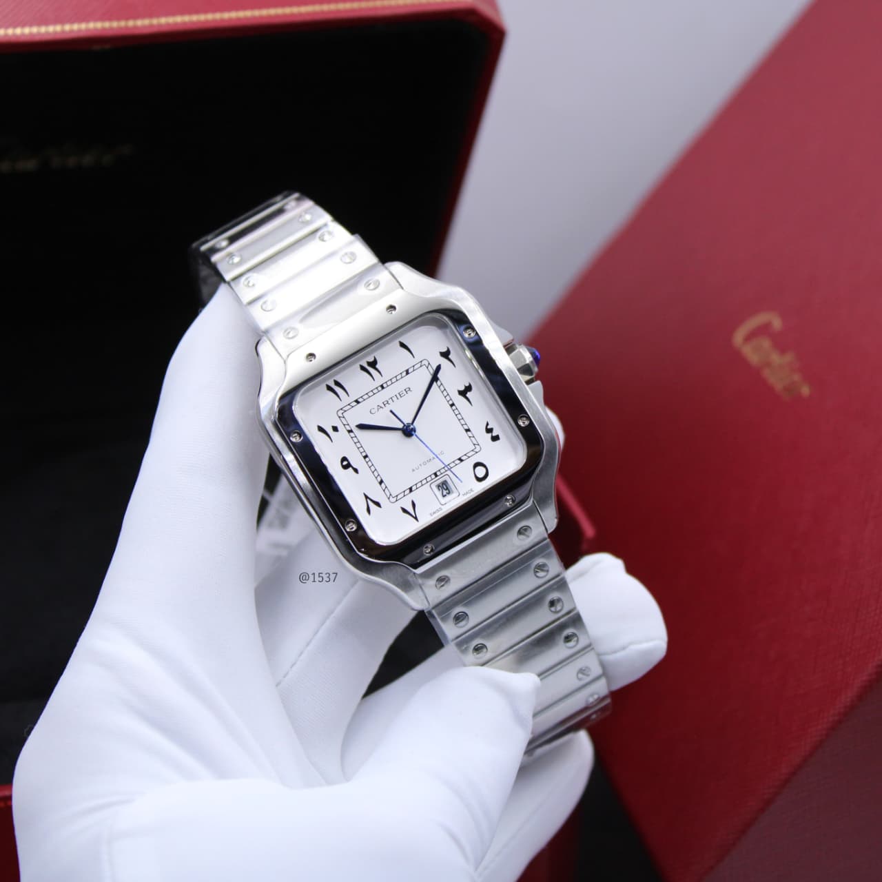 Cartier | Santos de Cartier Large Model Watch – Brown – Product Image 1