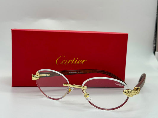 Cartier | Signature C de Cartier Rimless Sunglasses – Gold / Brown Gradient – Product Image 1