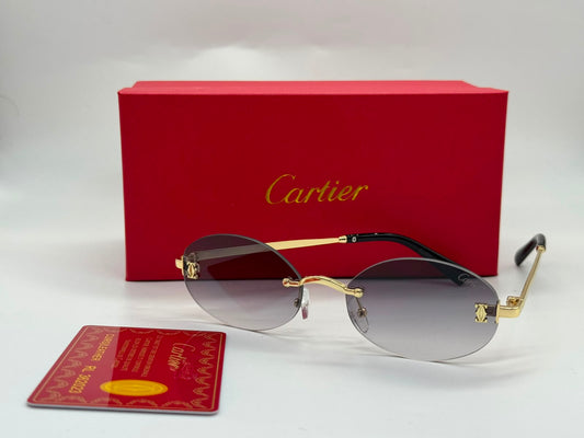 Cartier | Panthère de Cartier Rimless Eyeglasses – Platinum / Silver / Clear – Product Image 1