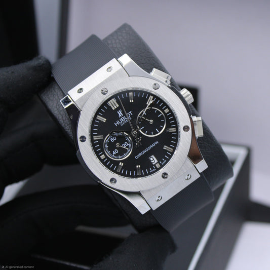 Hublot | Big Bang Chronograph Alligator Watch – White / Black – Product Image 1