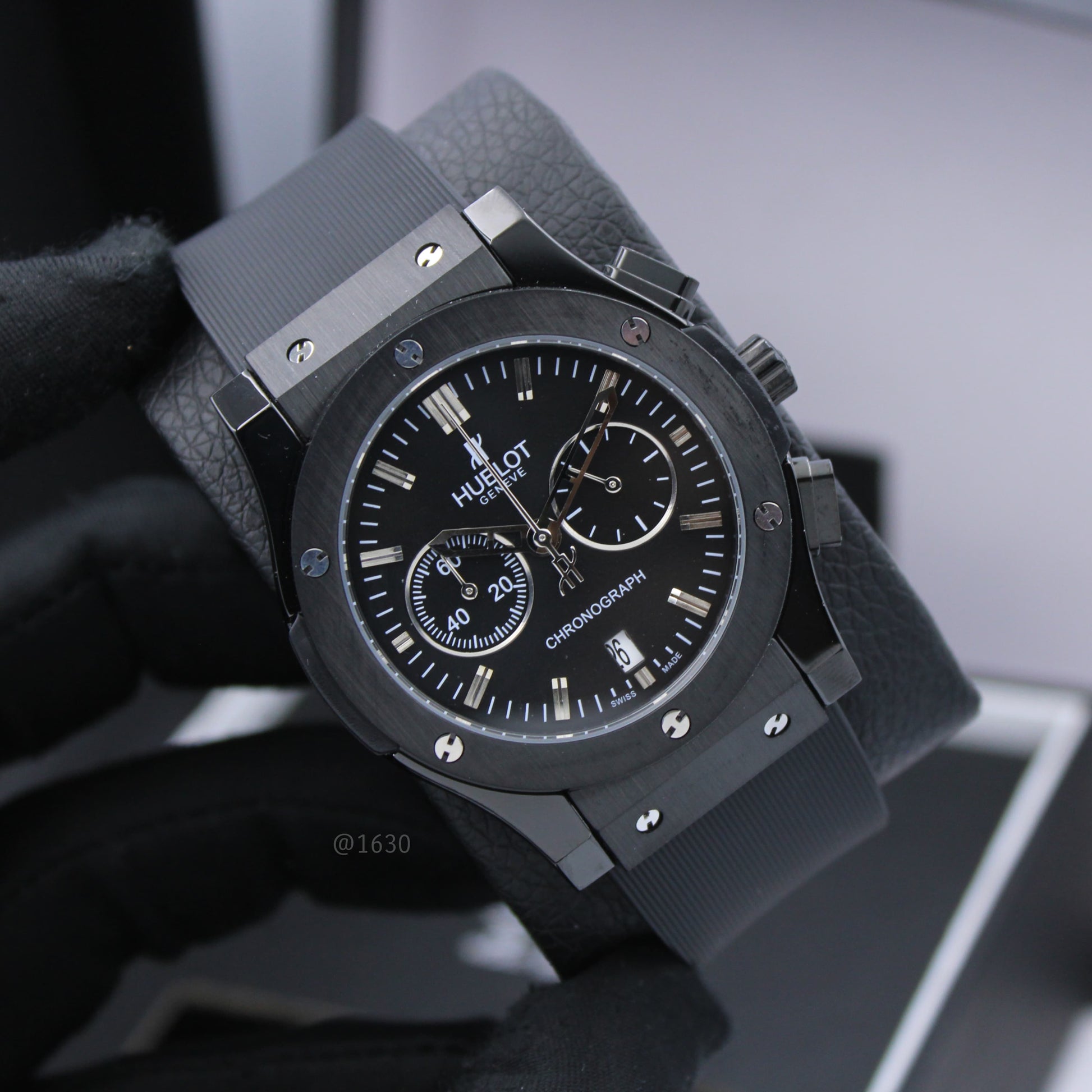 Hublot | Big Bang Magic Chronograph Alligator Watch – Black – Product Image 1