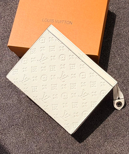 Louis Vuitton | Monogram Voyage Cornflower Pouch – Grey / Blue – Product Image 1