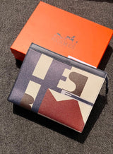 Hermès | Interlocking Horse Motif Canvas Pouch – Cream / Pink / White / Black