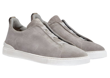 Zegna Triple Stitch Grey Sneaker | Men