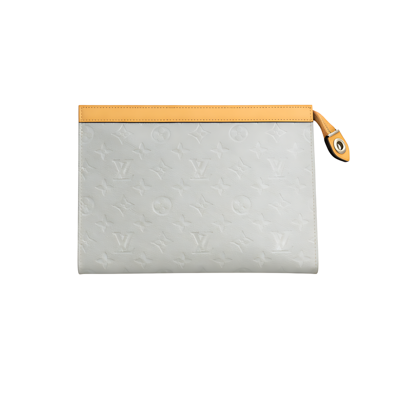 Louis Vuitton White Brown LV Pouch