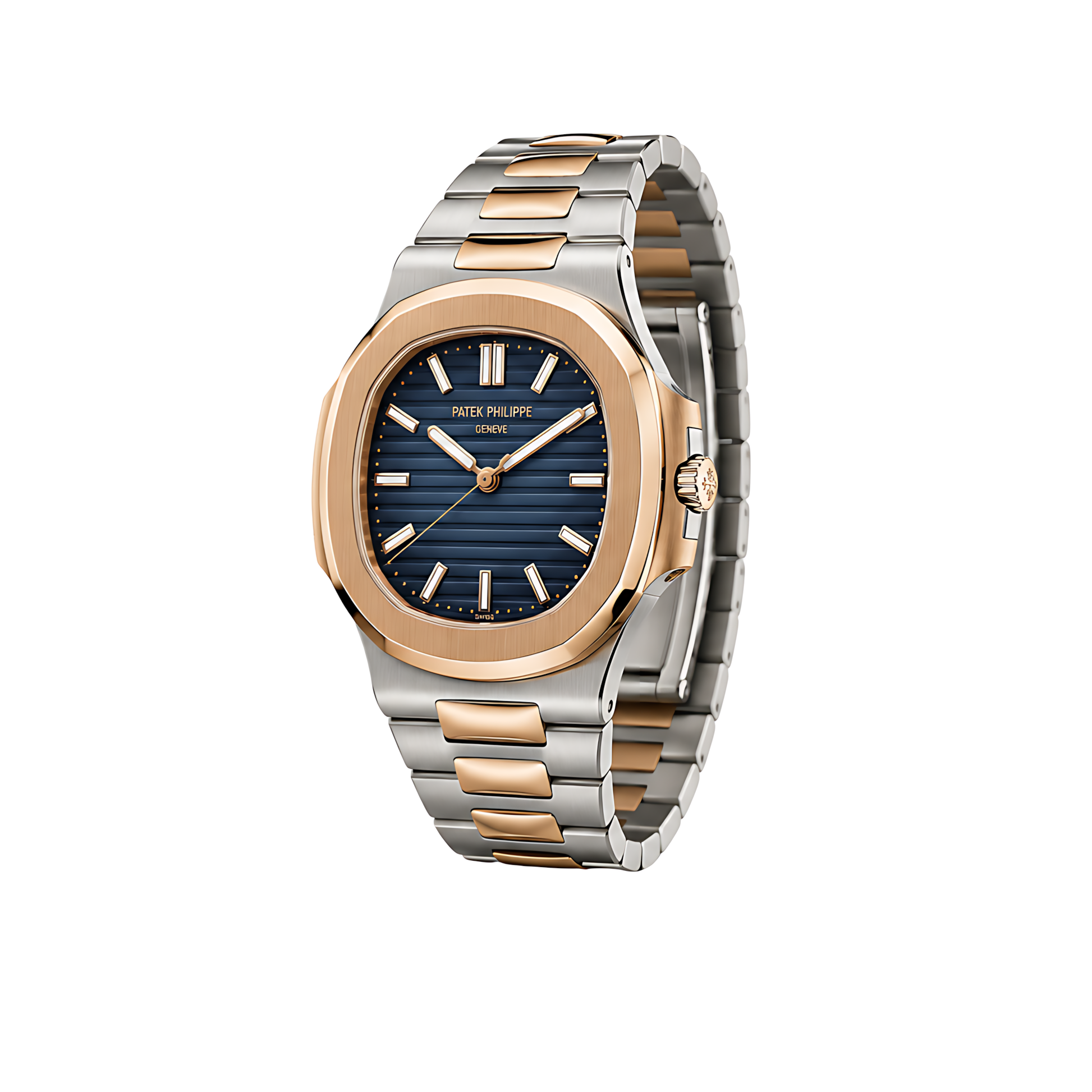 Patek Philippe Nautilus 5711 Blue Dial Two Tone Silver Rose Gold Watch - image 2