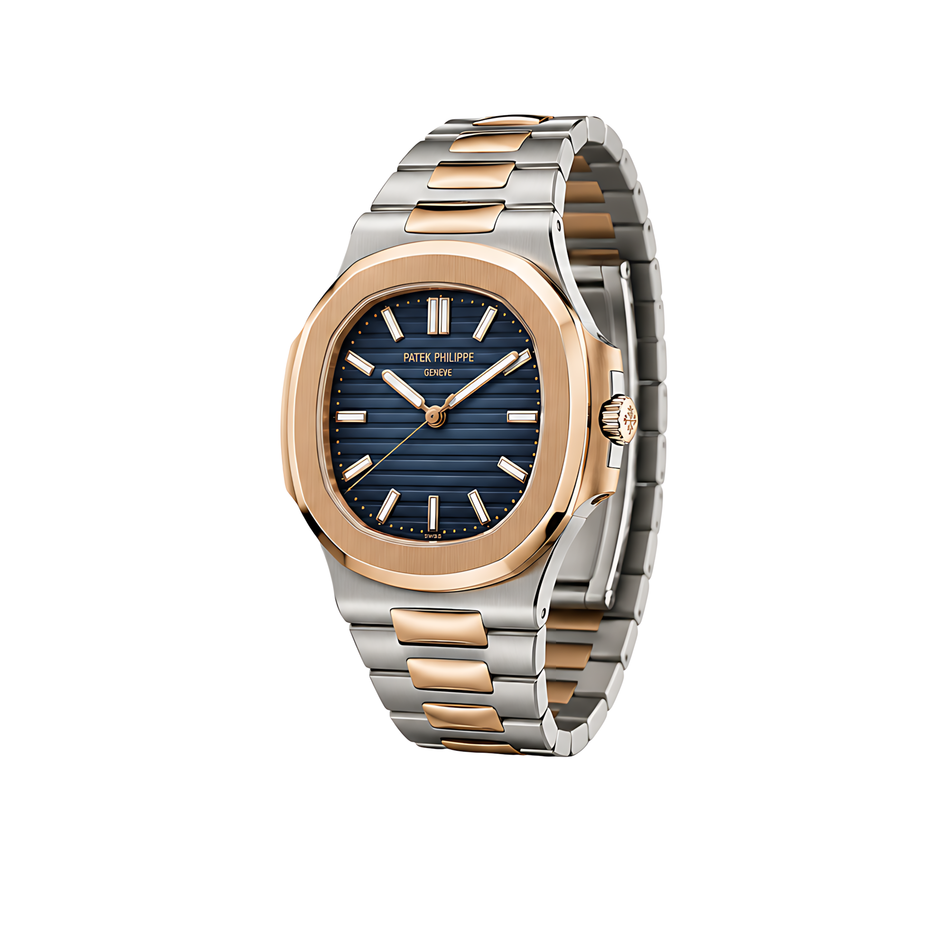 Patek Philippe Nautilus 5711 Blue Dial Two Tone Silver Rose Gold Watch - image 3