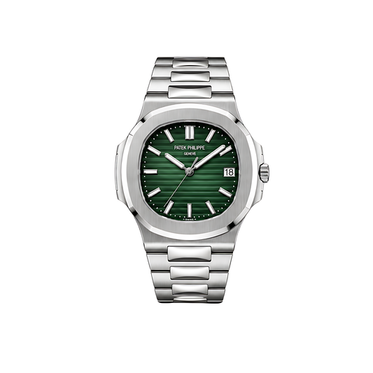 Patek Philippe Nautilus Green Dial Two Tone Silver Watch - image 1