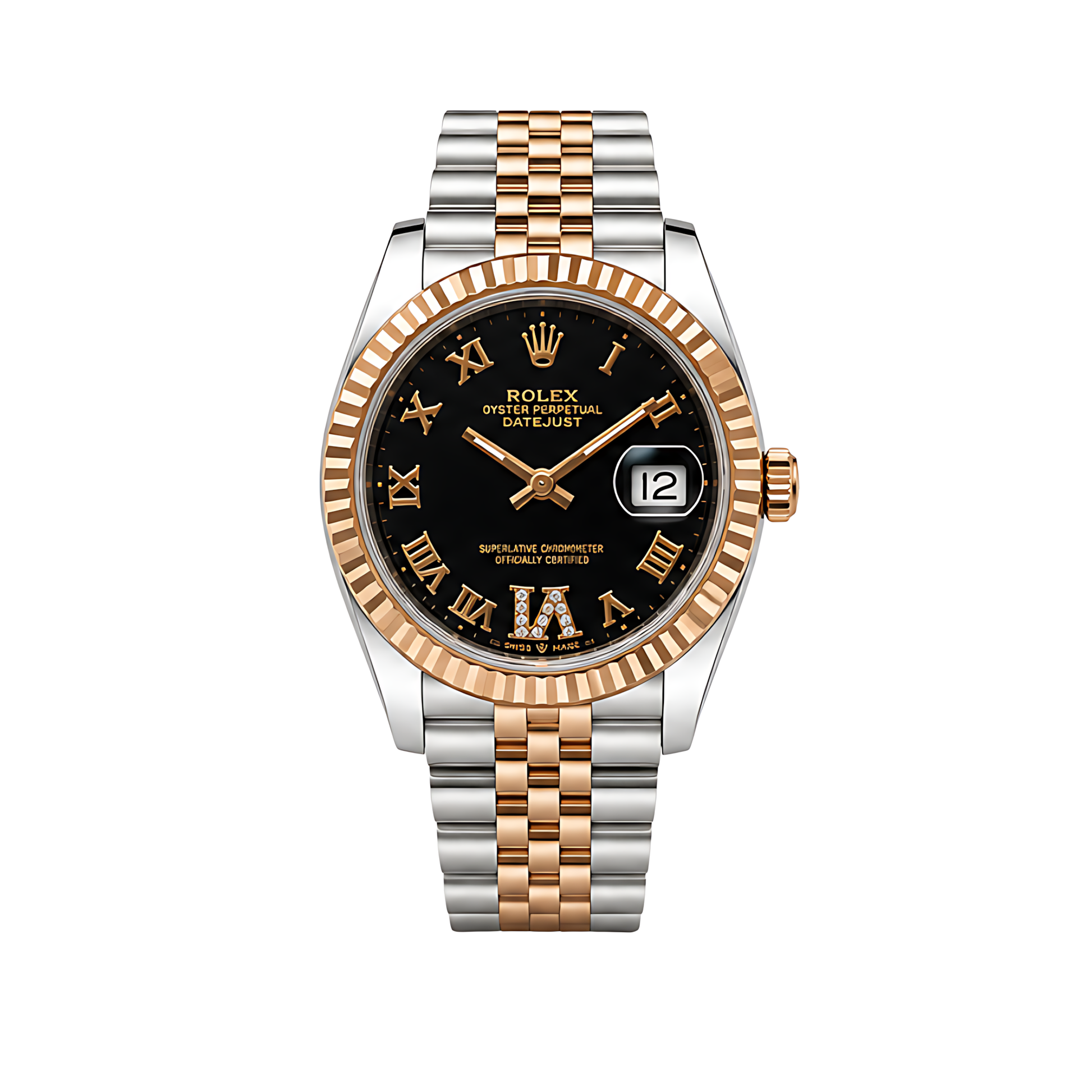 Rolex Datejust Black Diamond Dial Silver Watch - image 1