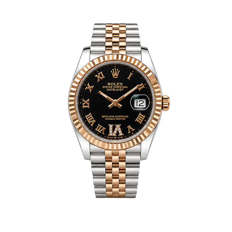 Rolex Datejust Black Diamond Dial Silver Watch - image 1