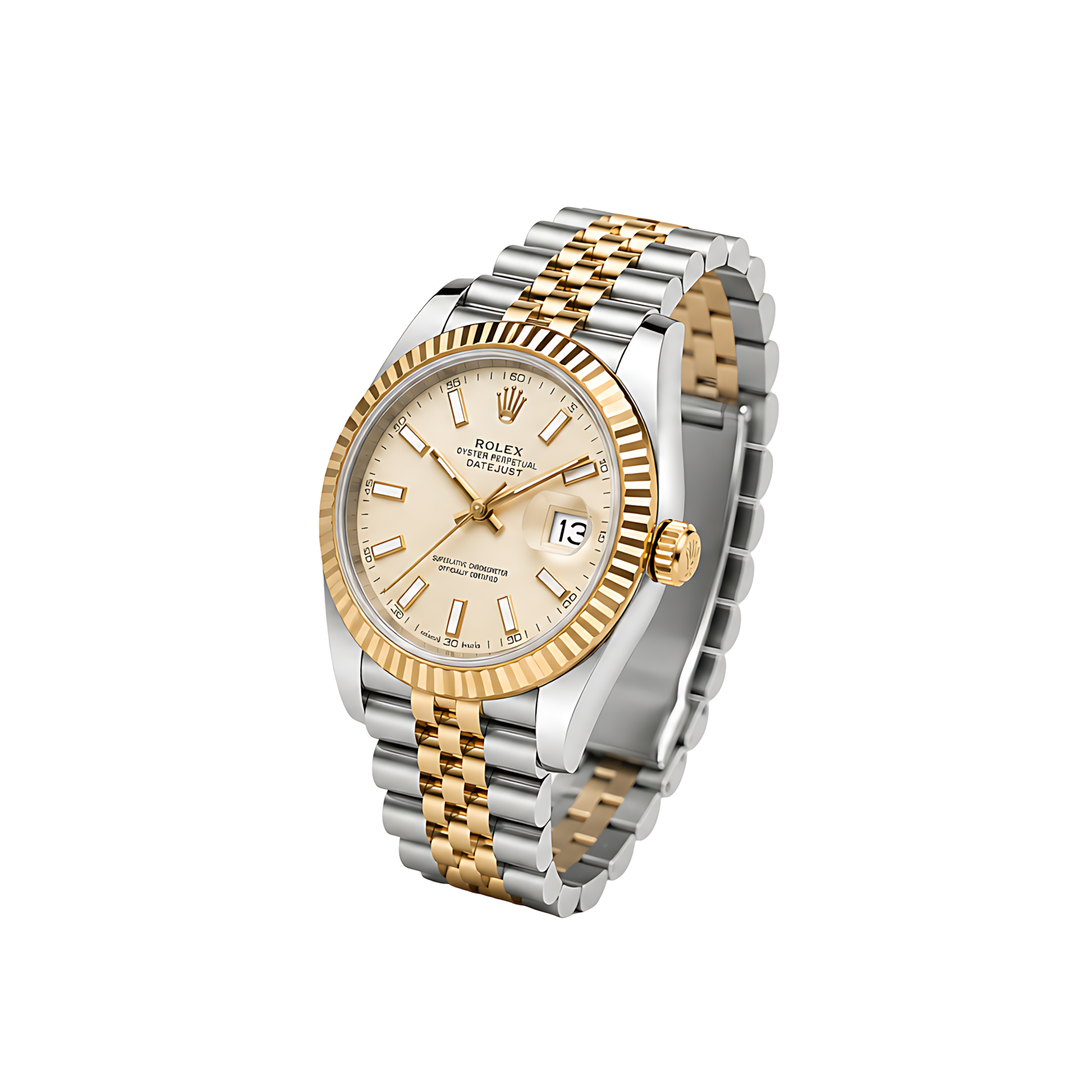 Rolex Datejust Champagne Dial Two Tone Silver Gold Watch - image 3