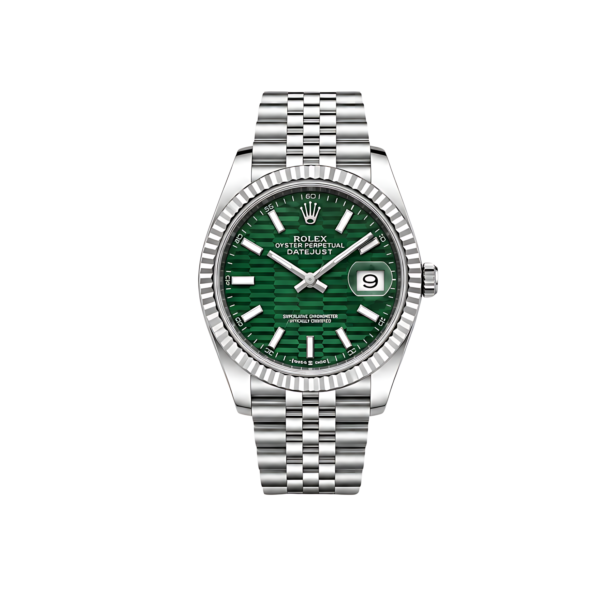Rolex Datejust Mint Green Waffle Dial Silver Watch - image 1