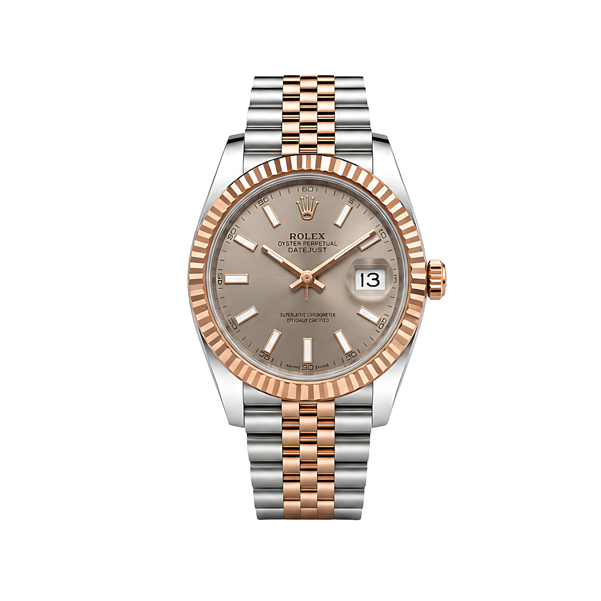 Rolex Datejust Sundust Dial Two Tone Rose Gold Watch - image 1