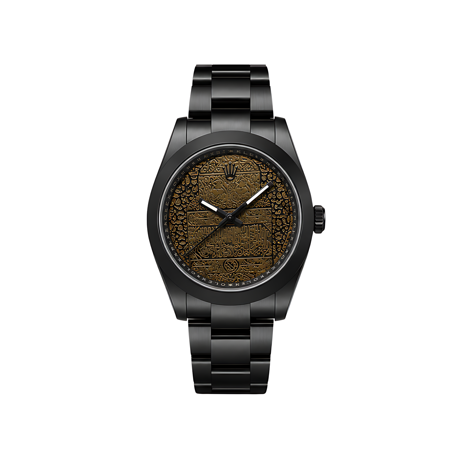 Rolex Milgauss Arabic Gold Dial Matte Black Watch - image 1