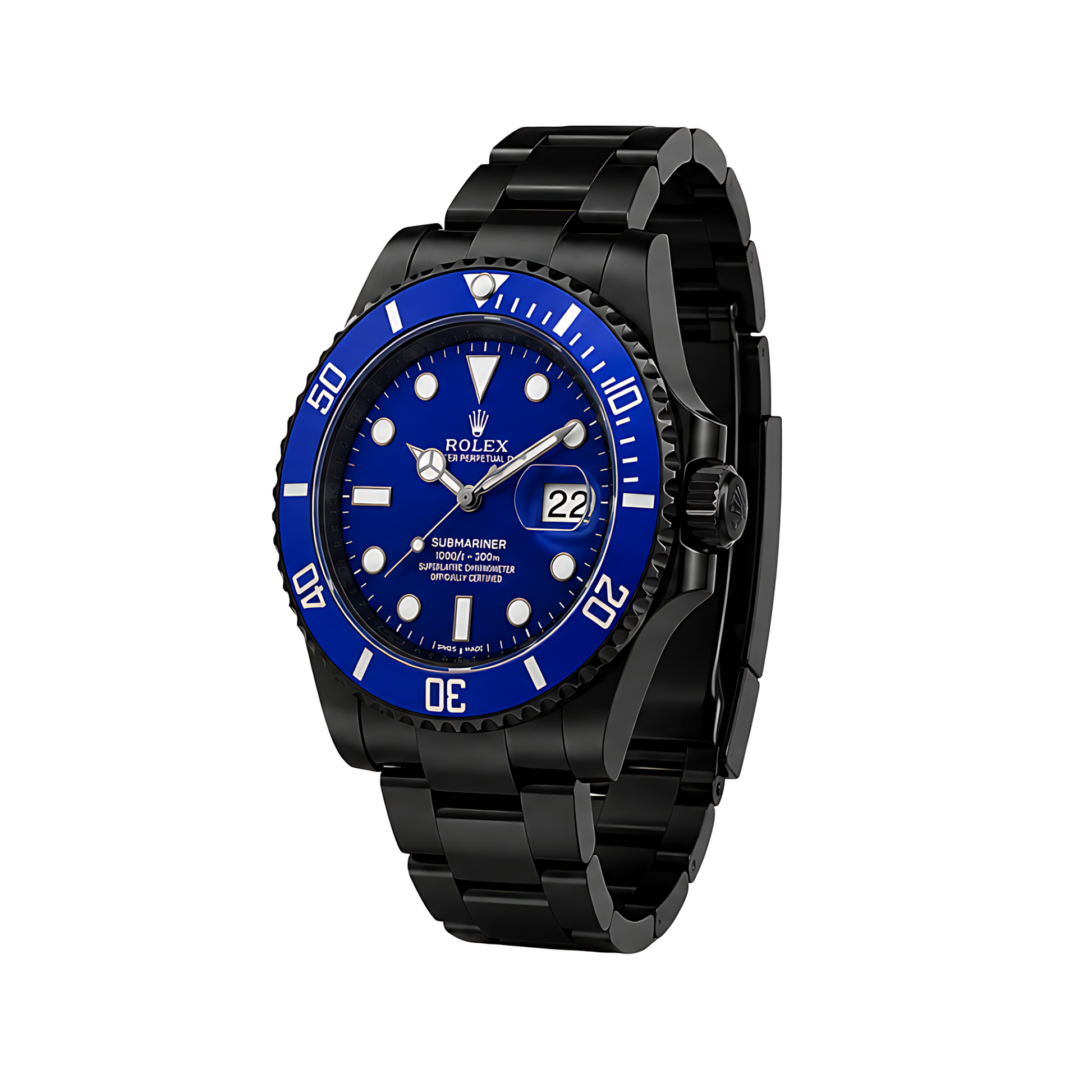 Rolex Submariner Date Blue Dial Blue Bezel Black Watch - image 3