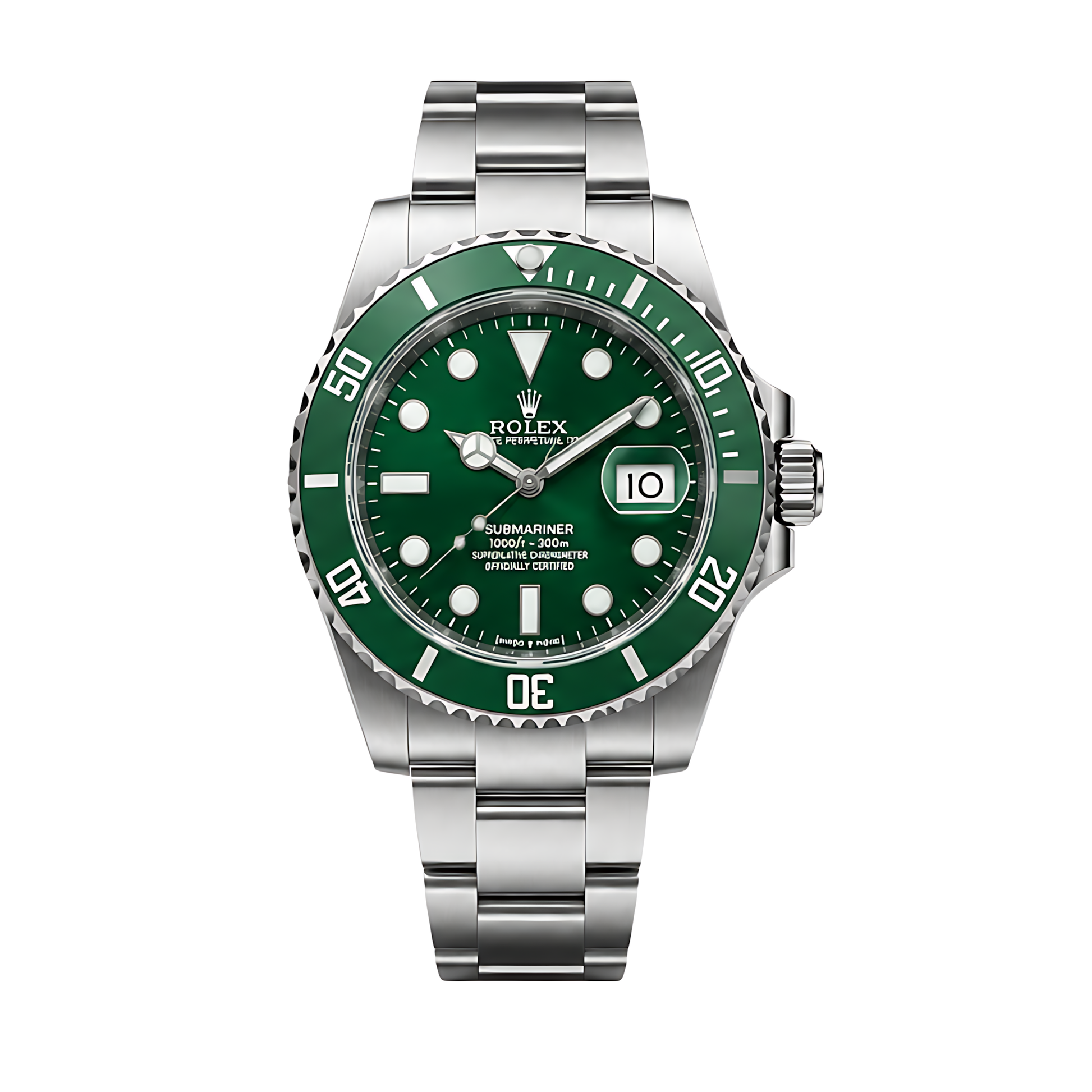 Rolex Submariner Date Green Dial Silver Watch - image 1