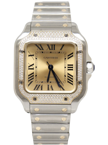 Cartier Santos de Cartier Two-Tone Yellow Dial Watch