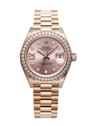 Rolex Datejust Rose Gold Diamond Watch