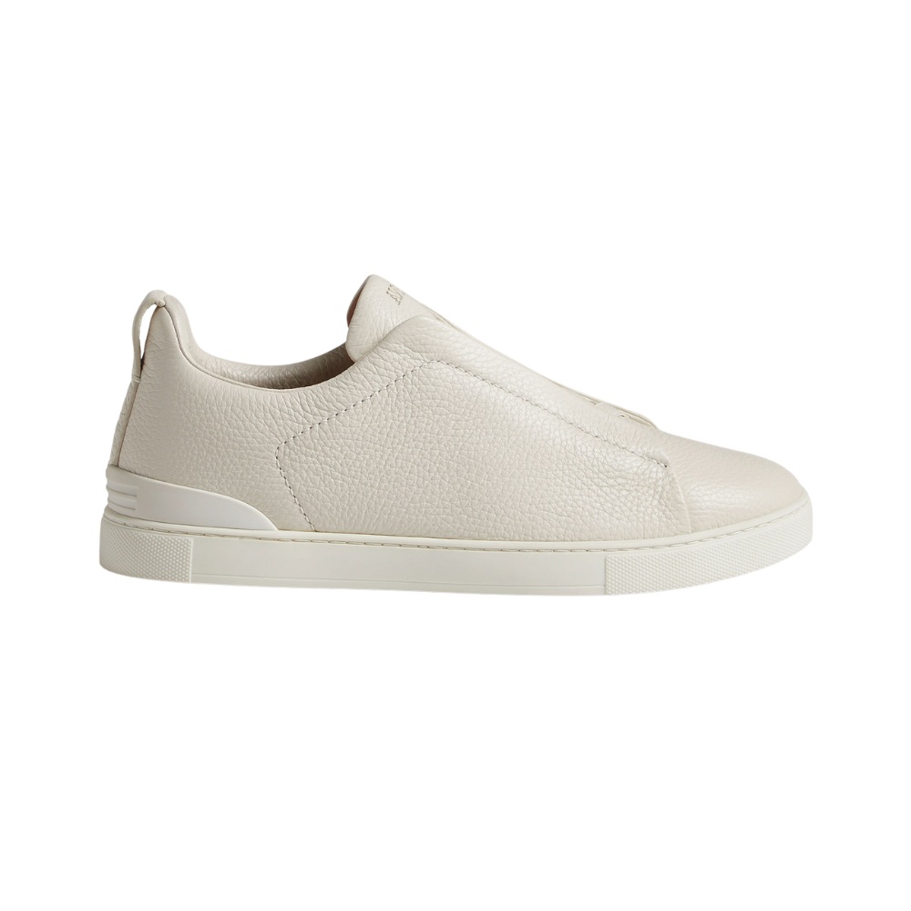 Zegna Deerskin Triple Stitch Sneakers - White - image 1