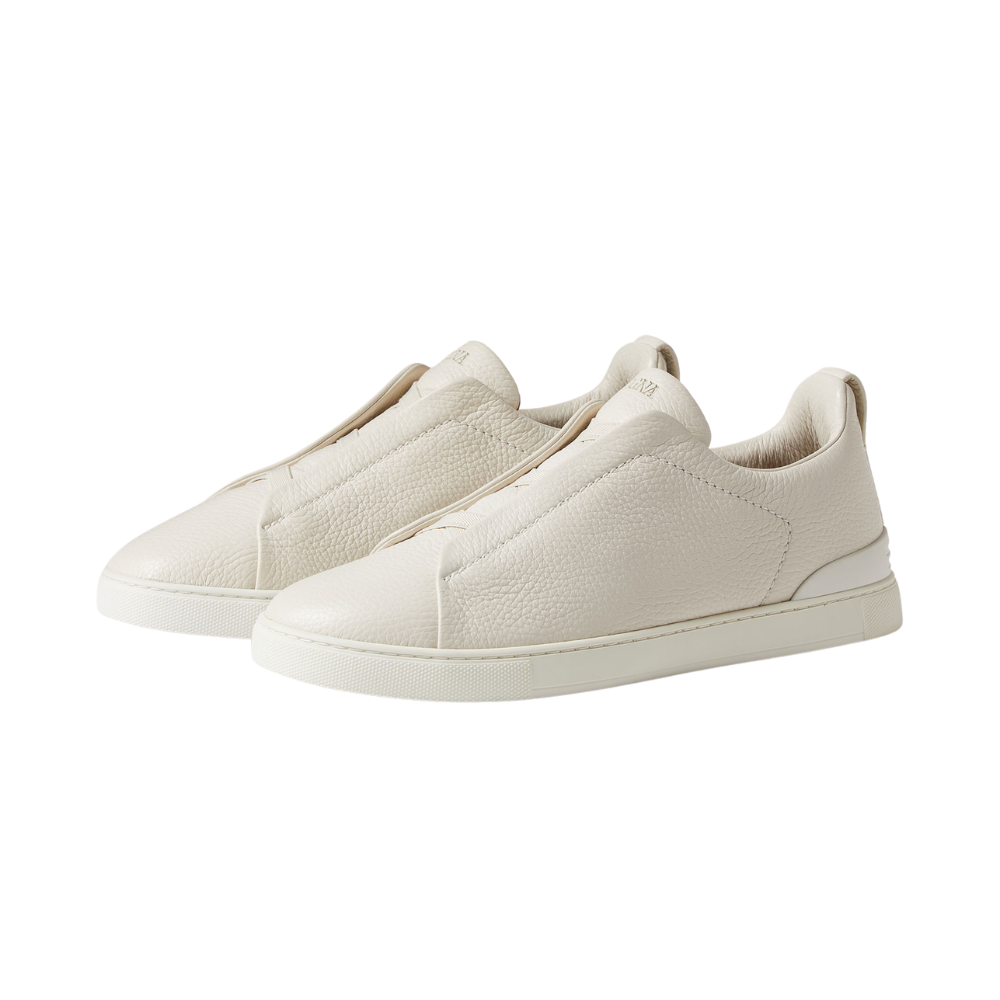 Zegna Deerskin Triple Stitch Sneakers - White - image 3