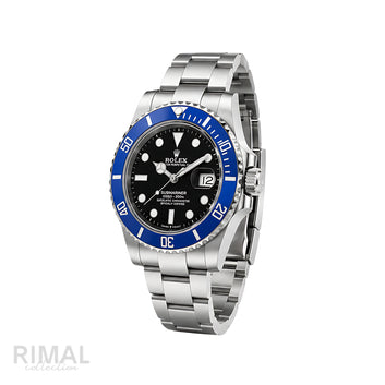 Rolex Submariner Date Black Dial Blue Bezel Silver Watch - image 2