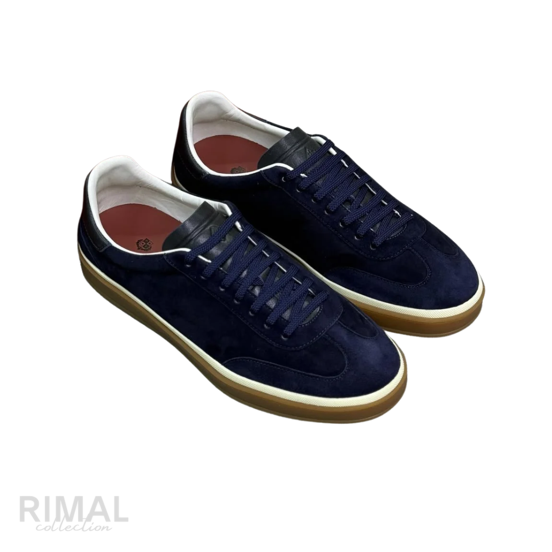 Loro Piana Tennis Walk Suede Sneakers – Navy Blue - View 4