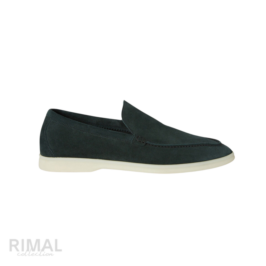 Loro Piana Summer Walk Suede Loafers – Dark Green