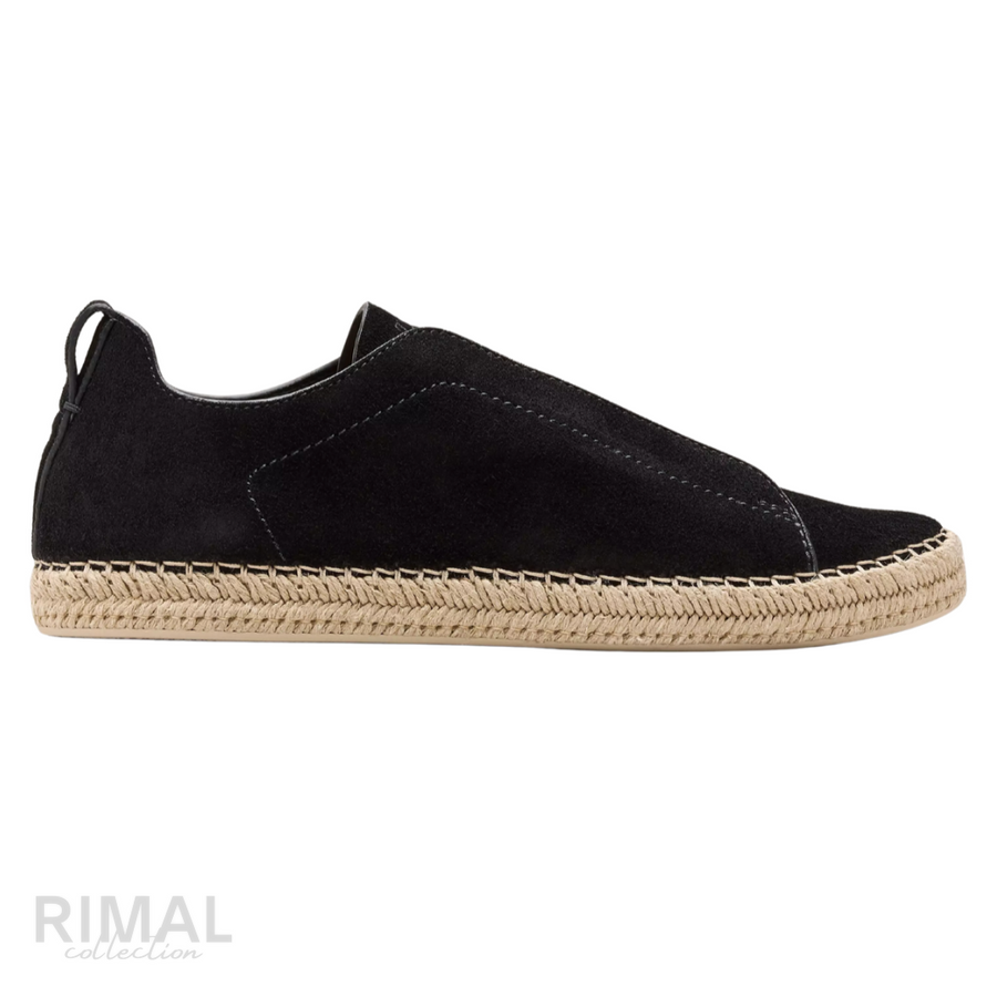 Zegna Footwear | Triple Stitch Black Suede