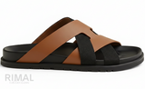 Hermès Kazimir Natural & Black Sandal | Men