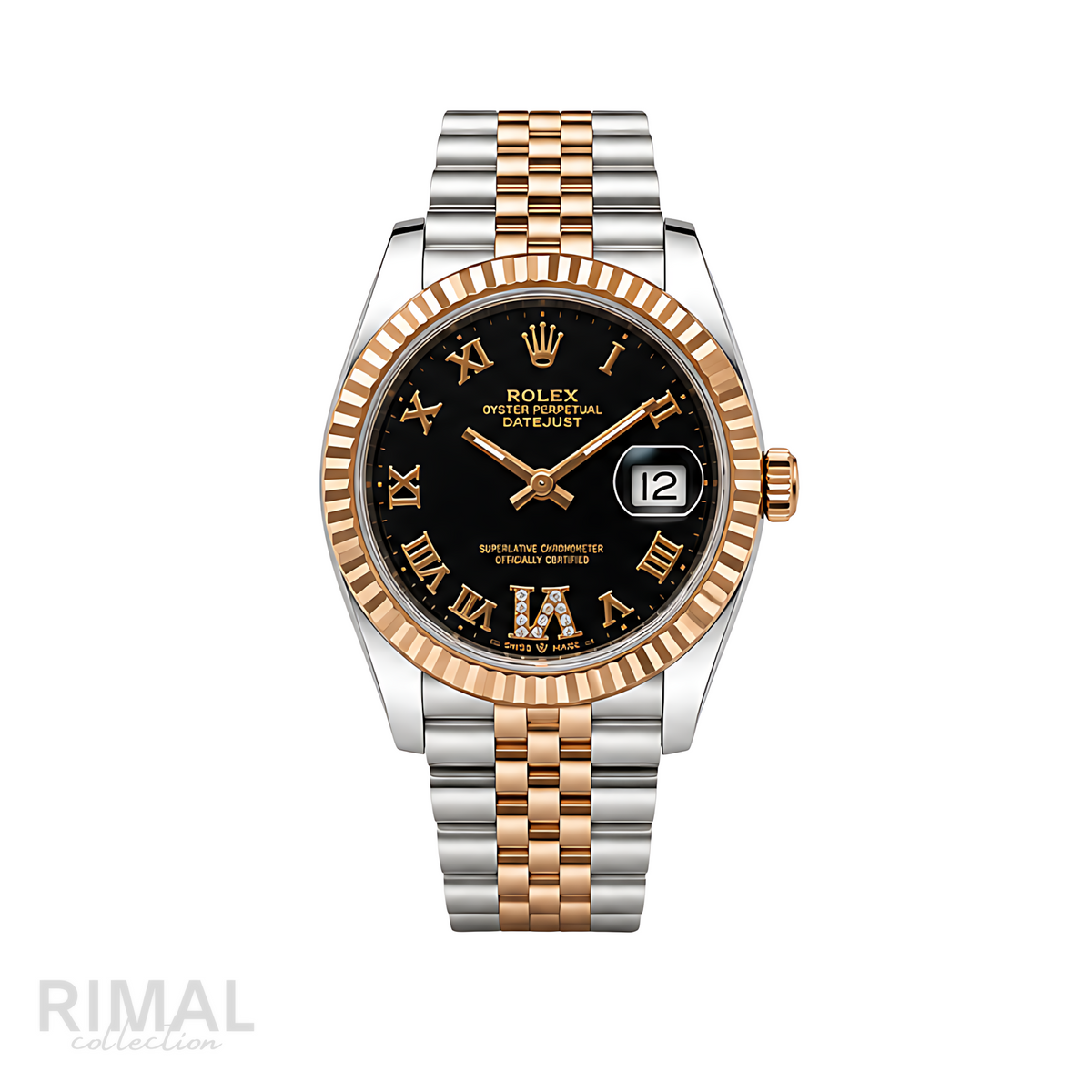 Rolex Datejust Black Diamond Dial Silver Watch - image 1