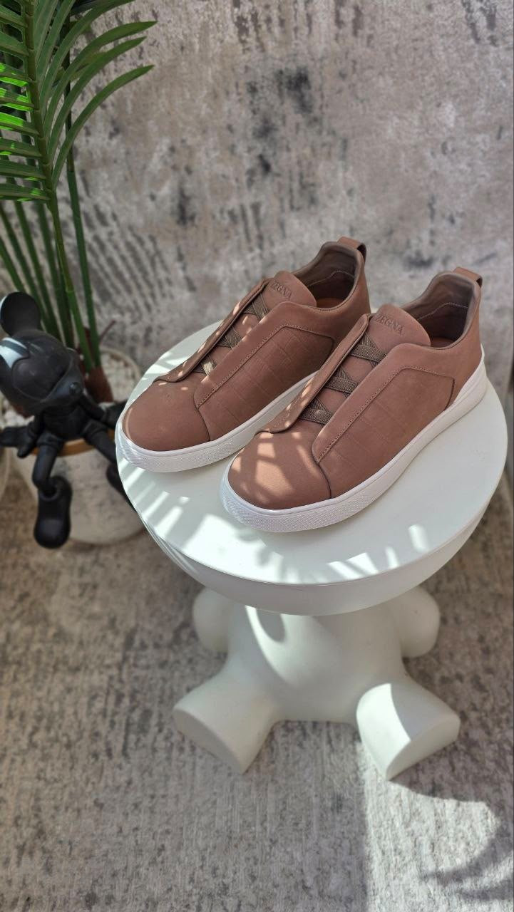Zegna Triple Stitch SECONDSKIN Sneakers – Brown - View 3