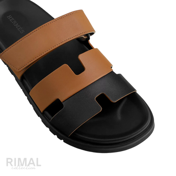 Hermès Chypre Sandals – Noir/Naturel - View 2