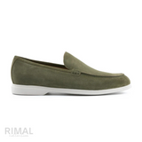 Loro Piana Summer Walk Suede Loafers – Olive Green
