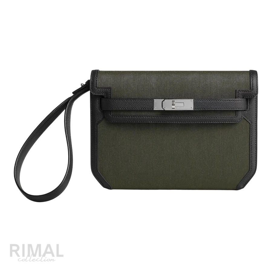 Hermès Depeche 25 Pouch – Tourbe / Noir