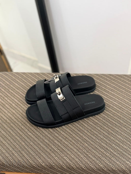 Hermès | Empire Tabac Sandals – Gold / Camel – Product Image 1