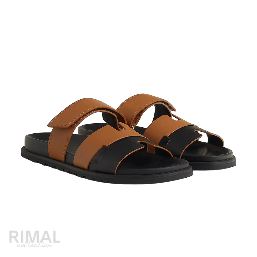 Hermès Chypre Sandals – Noir/Naturel