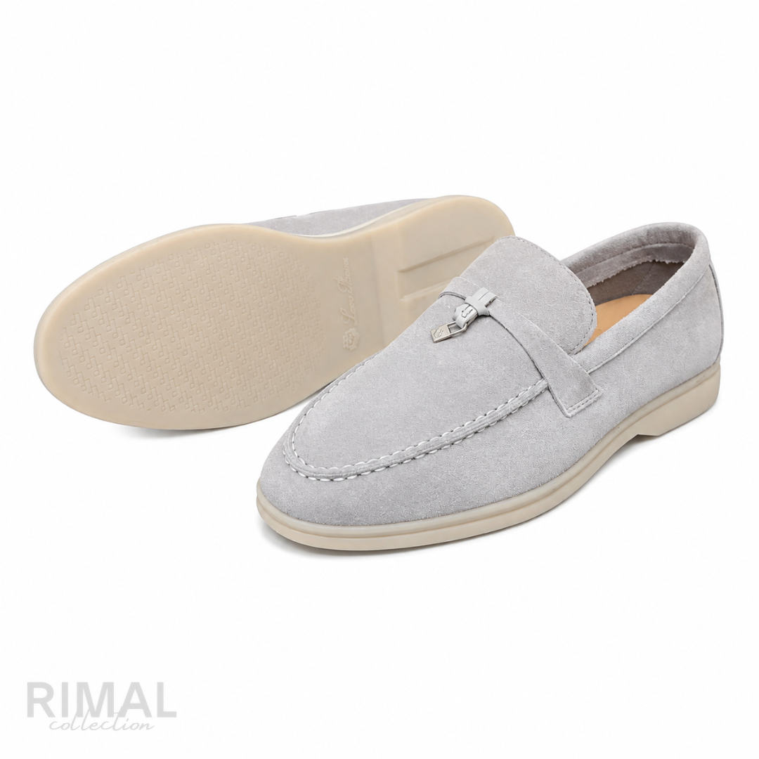 Loro Piana Summer Walk Loafers – Light Grey - View 2
