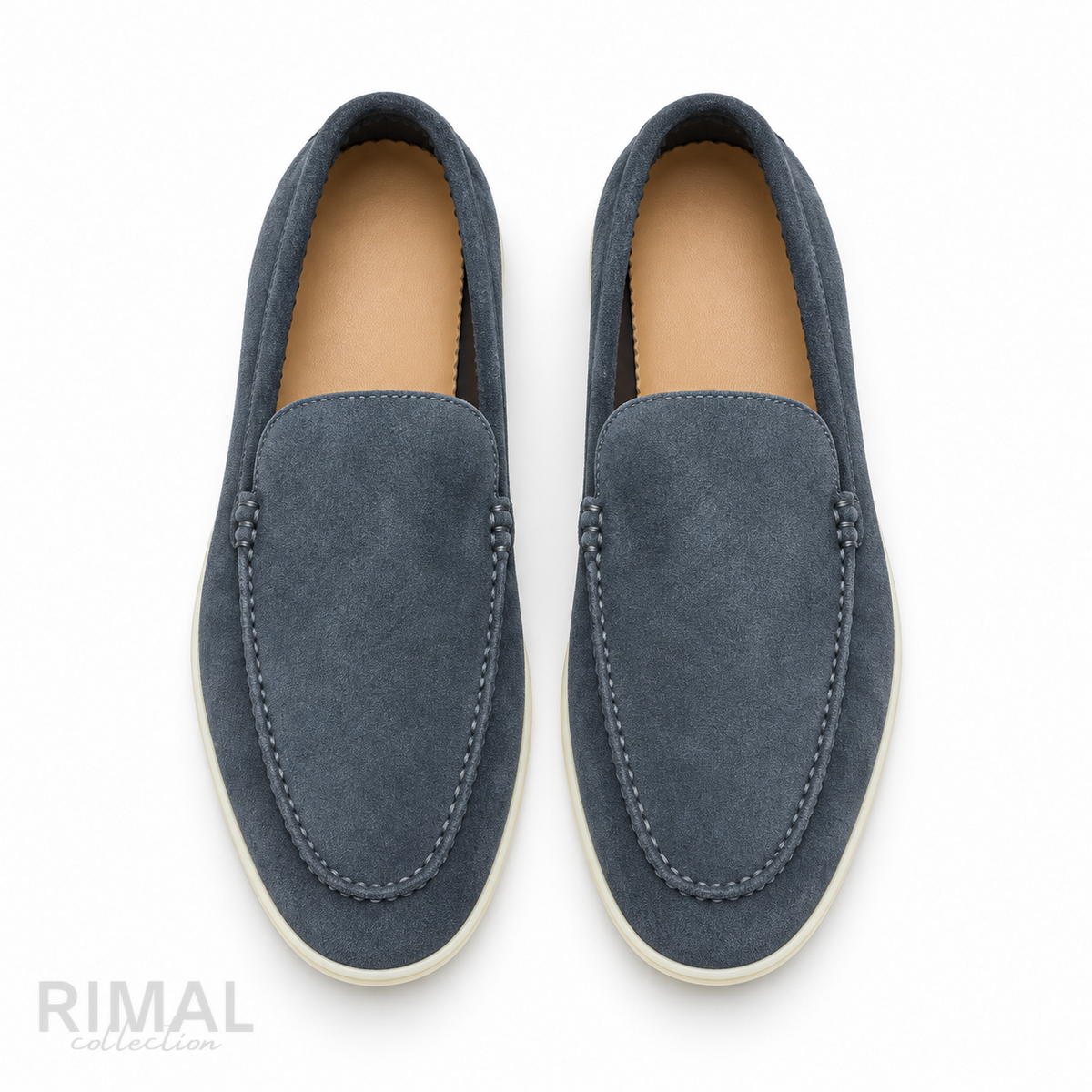 Loro Piana Summer Walk Suede Loafers – Storm Blue - View 1