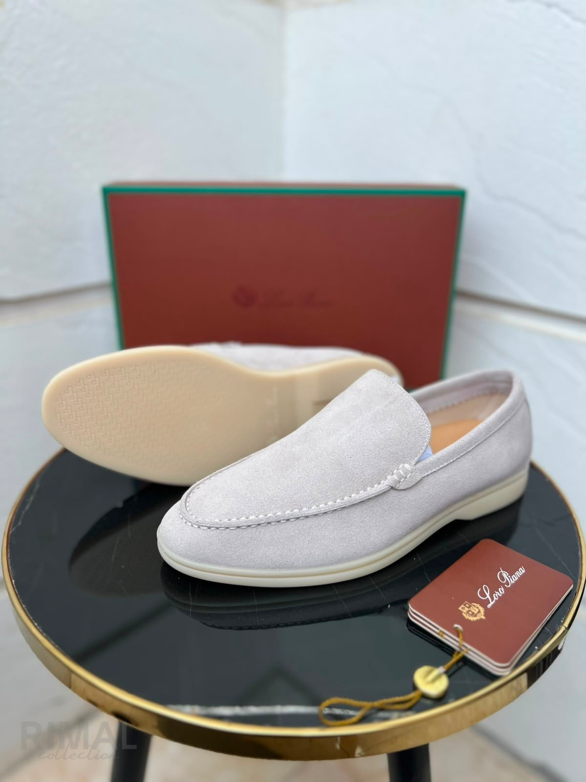 Loro Piana Suede Loafers – Light Grey - View 4