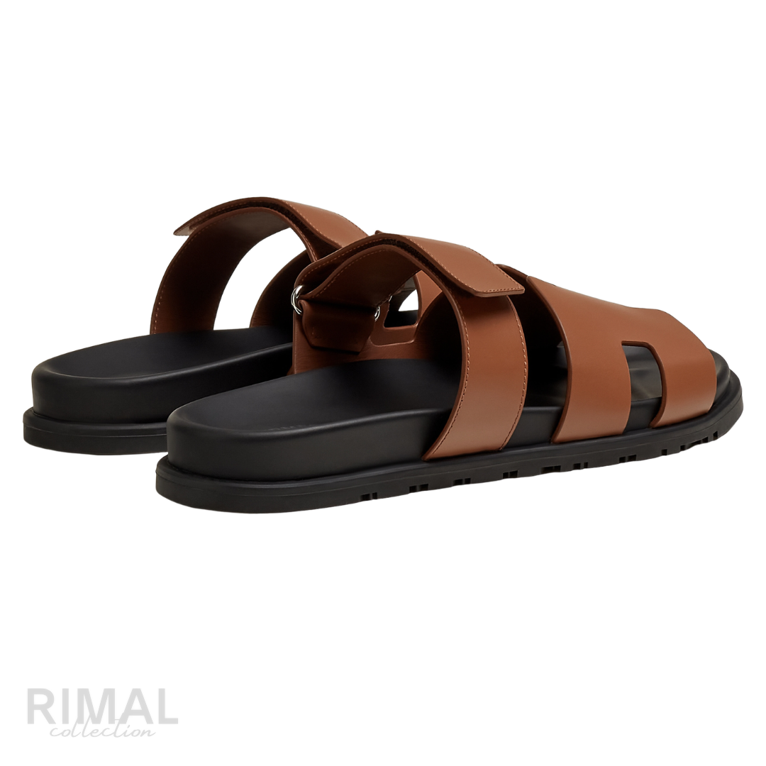 Hermès Chypre sandals brown leather