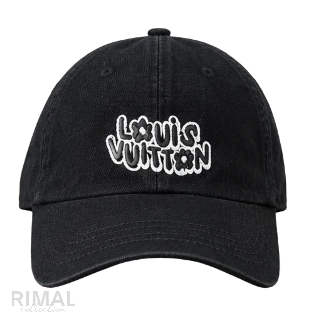 Louis Vuitton | x Nigo Black Cotton Embroidered LV Squared Baseball Cap - View 1
