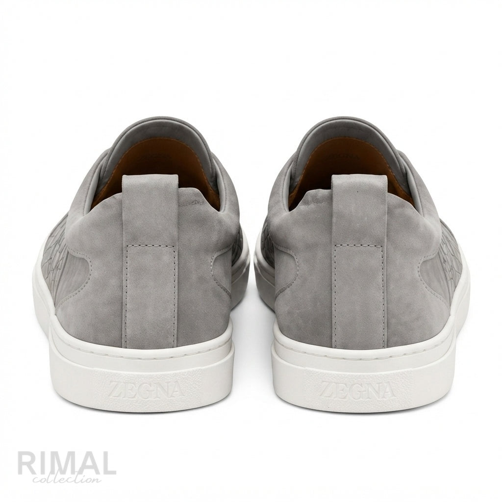 Zegna Triple Stitch Sneakers – Grey - View 3
