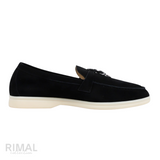 Loro Piana Summer Walk Suede Loafers – Black