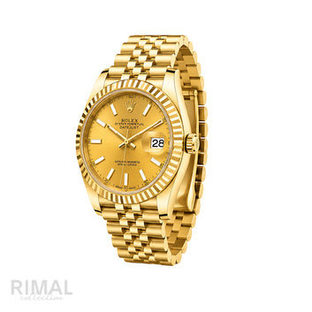 Rolex Datejust Mint Gold Waffle Dial Gold Watch - image 2