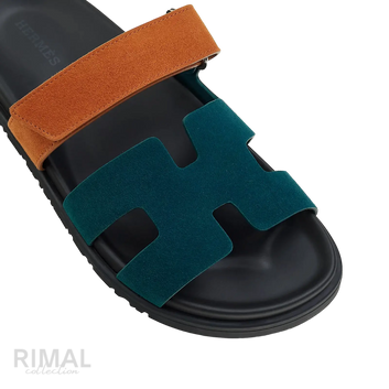Hermès Chypre Sandals – Vert Mousse / Naturel - View 2